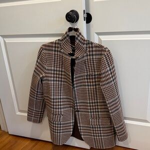 Jcrew Brown Plaid Blazer, size 2, nwt
